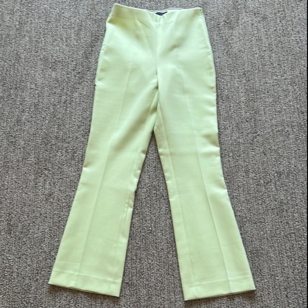 Zara high waisted flare pant, green color, size XS. New with tags.